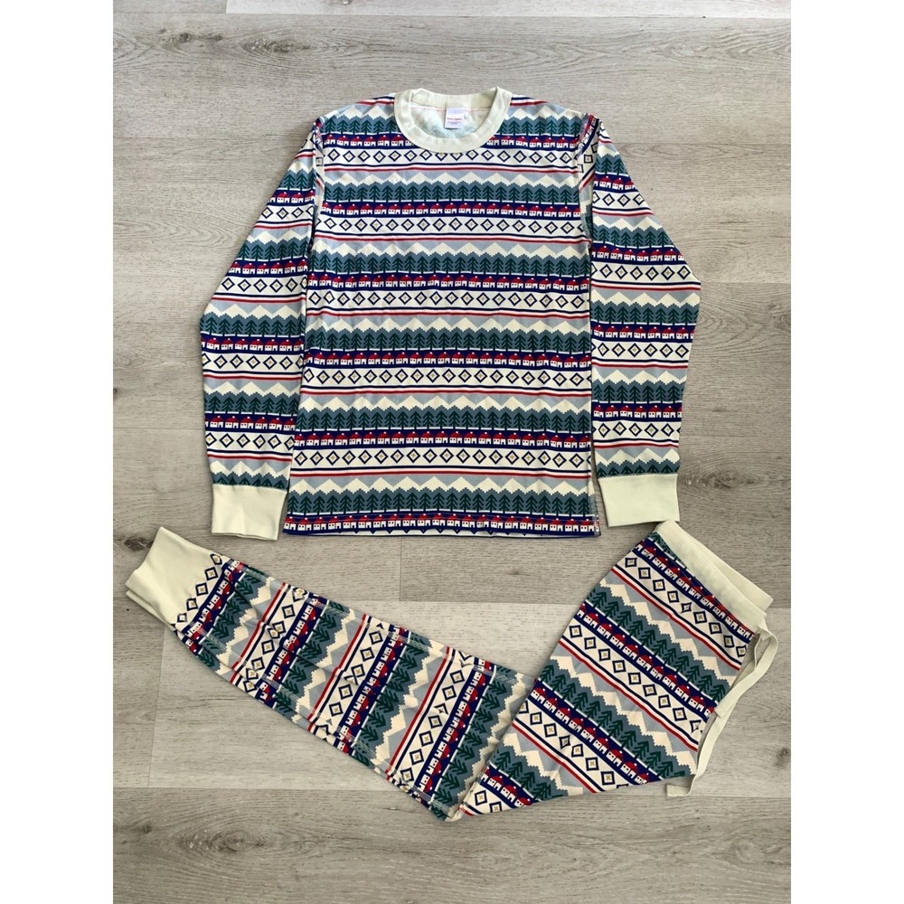 Hanna Andersson Organic Cotton‎ Pajama Set Small Nordic Fair Isle Sleepwear